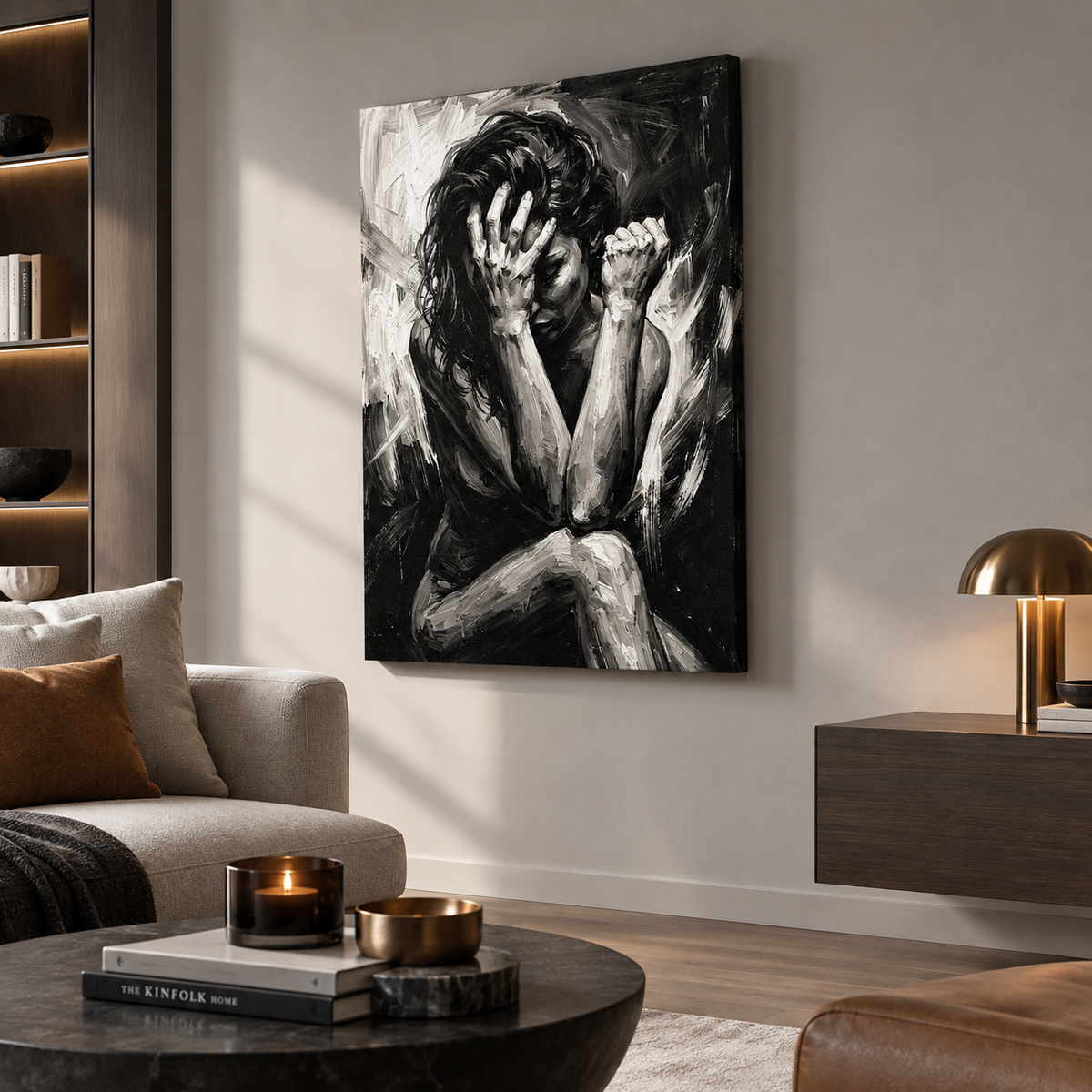 Nudist woman art canvas print, gallery-wrapped, ready to hang