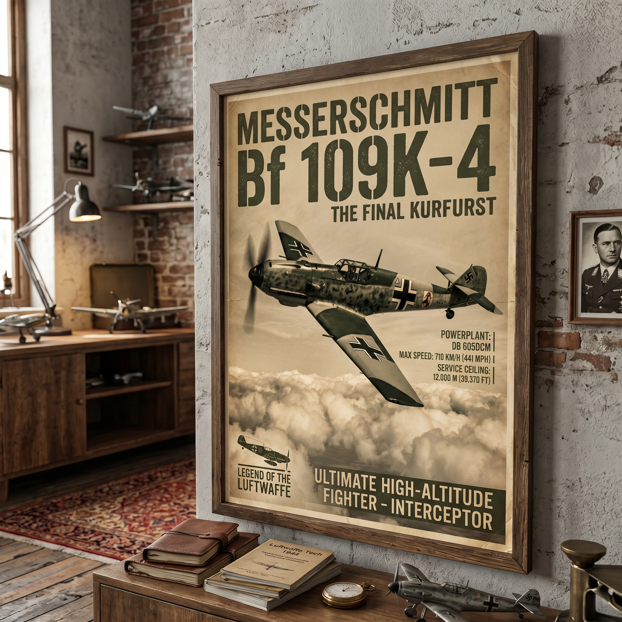 Messerschmitt Bf 109K-4 Poster — WWII Aviation Wall Art Print