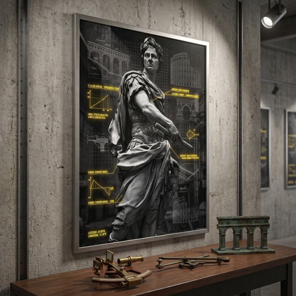 Roman empire engineering print — dark academia decor, apartment decor wall art, architecture poster style