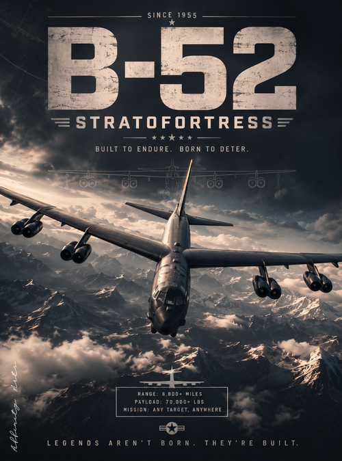 B 52 wall art print — premium matte poster, 250gsm archival ink, 18x24 to 30x40 inches