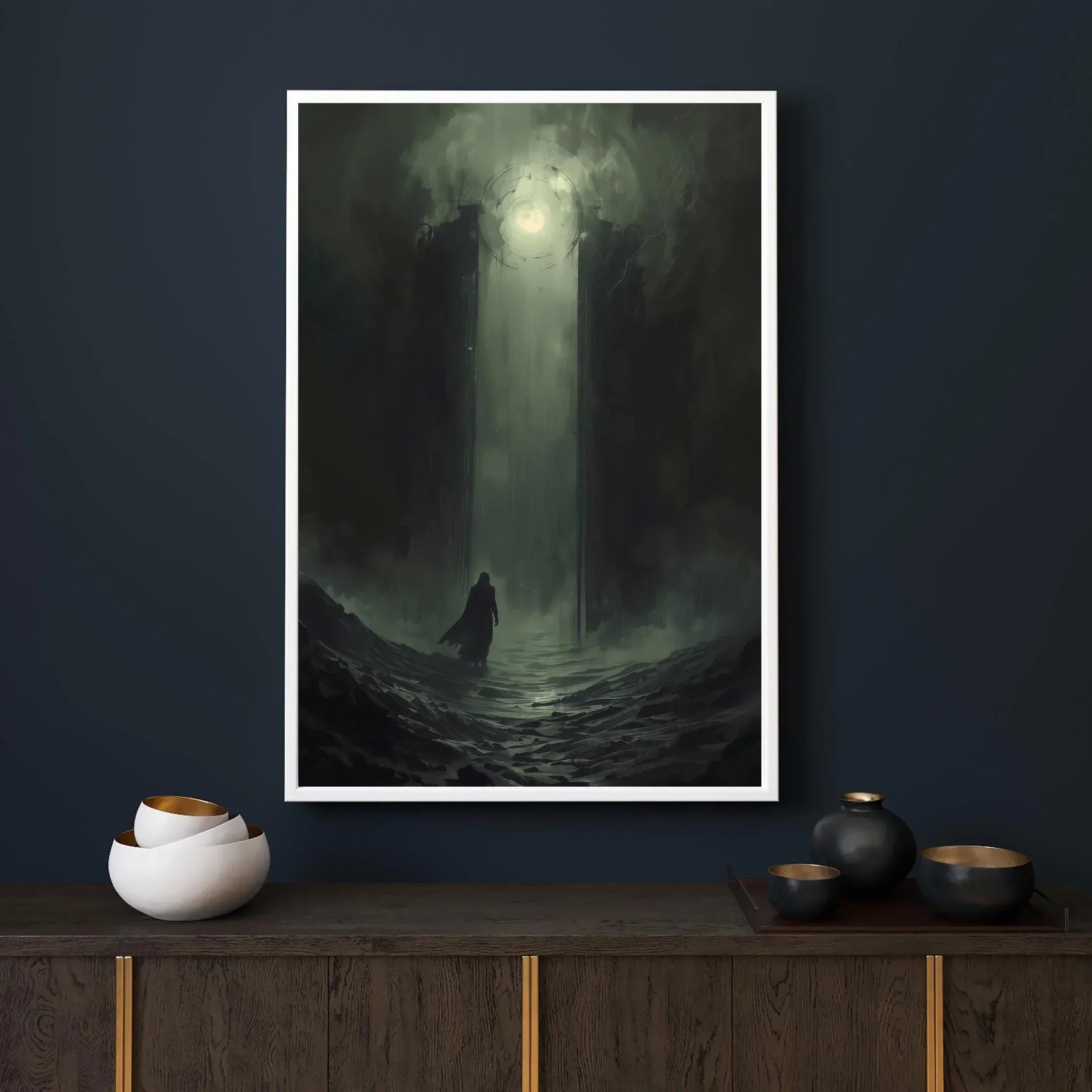 Dark Fantasy Art Print, Gates from Darkness to Light, Satin Paper - AffinityArts 