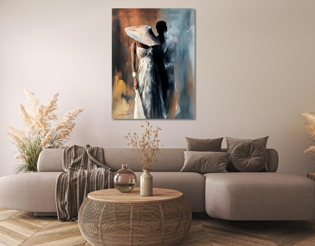 Abstract Couple Canvas Art: Romantic Bedroom Wall Decor AffinityArts