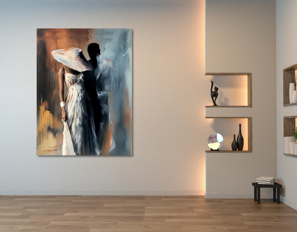 Abstract Couple Canvas Art: Romantic Bedroom Wall Decor AffinityArts