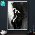 Black and White Woman Art Print, Abstract Silhouette (Digital Download Option) - AffinityArts 