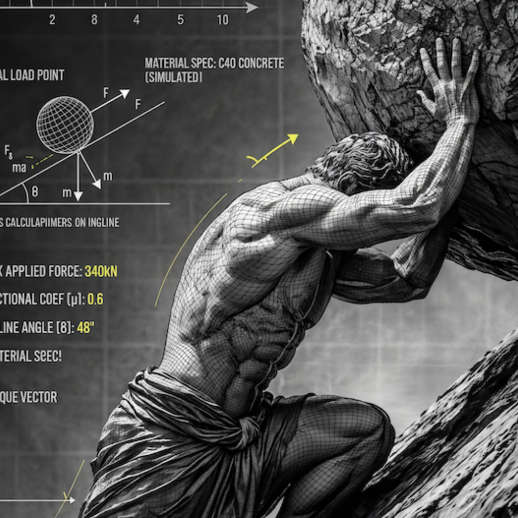 Dark academia poster — Sisyphus Greek mythology art, blueprint wall art, masculine office decor, moody wall art print