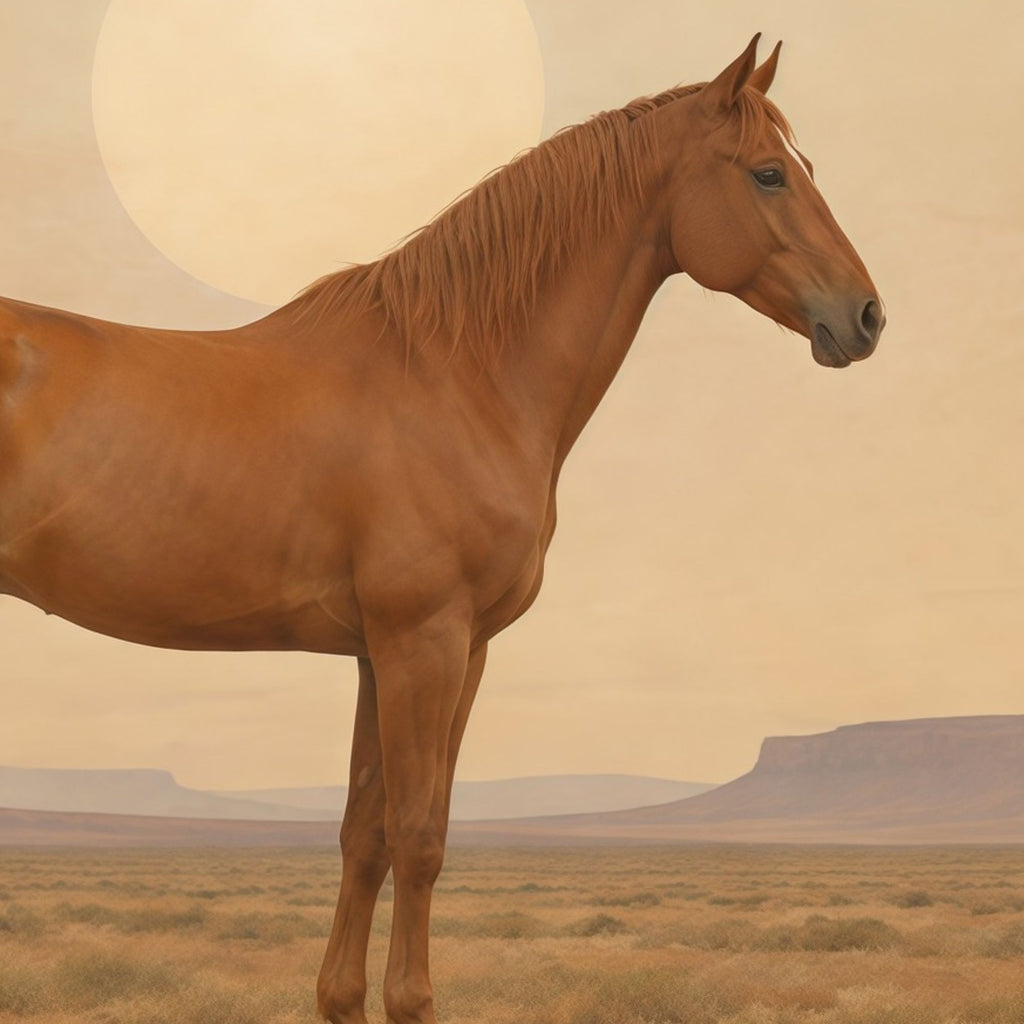Modern Western Horse Wall Art | Neutral Desert Print