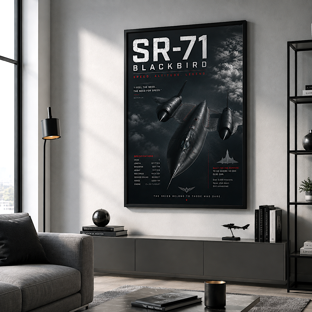 air force wall art print — sr-71 blackbird, digital download