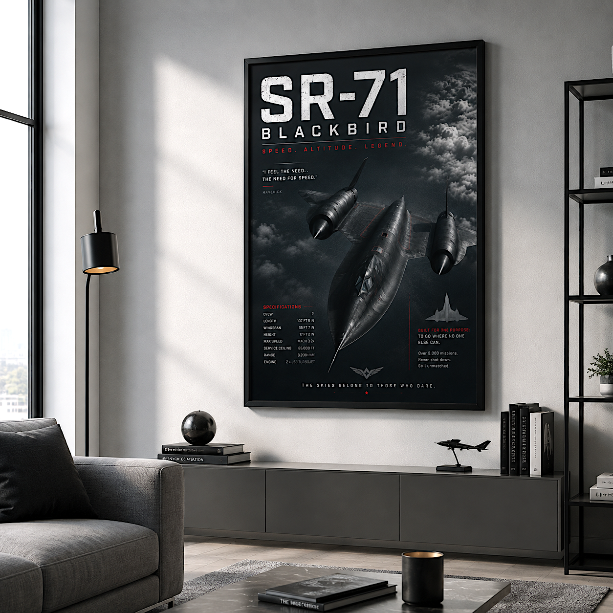 air force wall art print — sr-71 blackbird, digital download