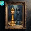 Gold and Black King Chess Print, Modern Game Room Decor - AffinityArts 