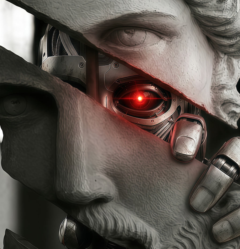 Stretched canvas cyberpunk decor print — gallery wrap 1.5in depth, ready to hang, archival pigment inks