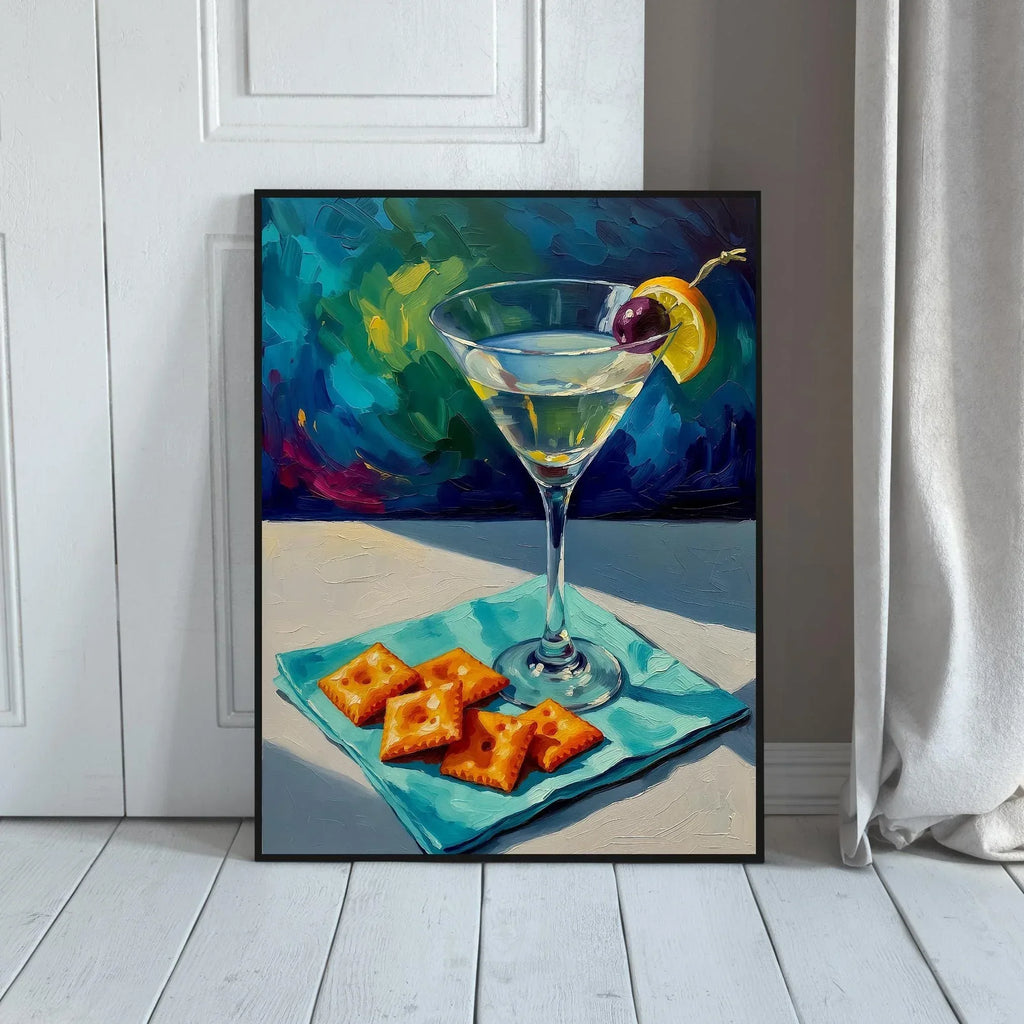 Martini Cocktail Print: Oil Painting Style on Satin Paper - AffinityArts 