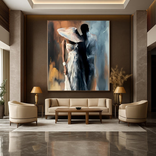 Abstract Couple Canvas Art: Romantic Bedroom Wall Decor AffinityArts