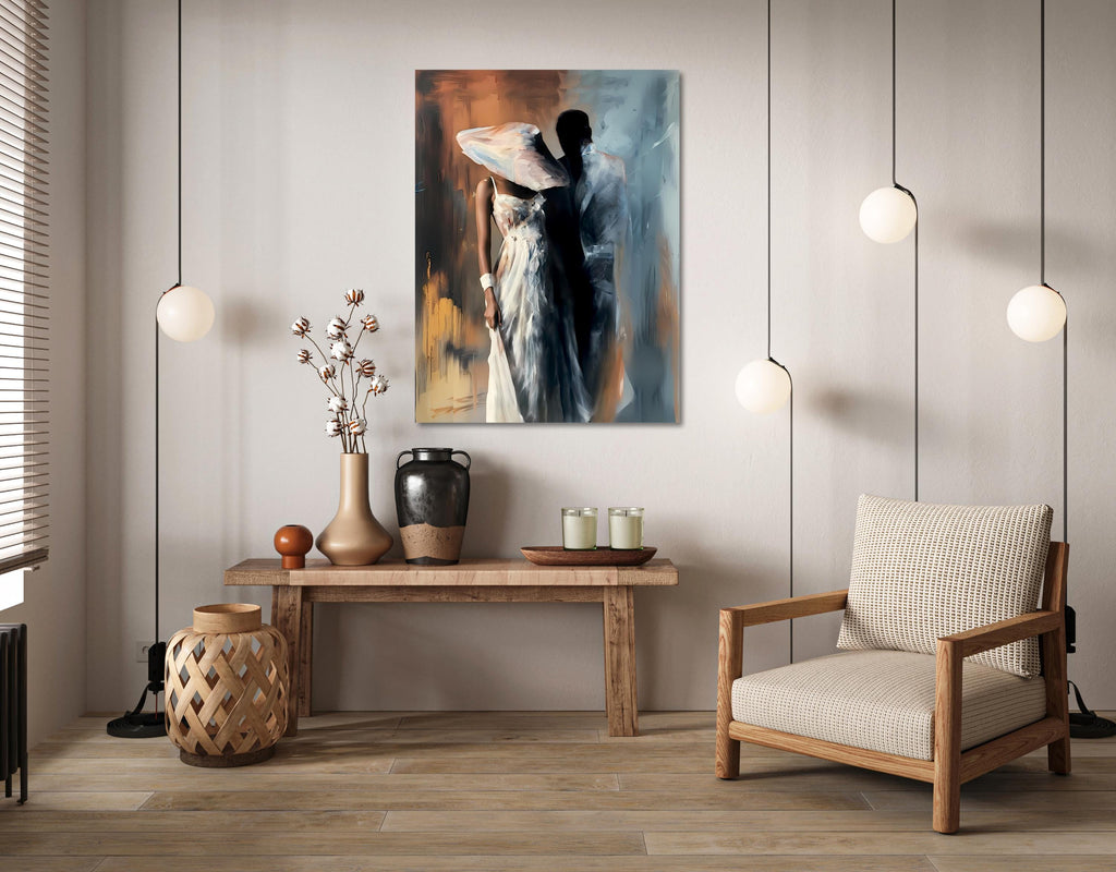 Abstract Couple Canvas Art: Romantic Bedroom Wall Decor AffinityArts