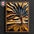 Tree of Life Canvas Art: Abstract Golden Leaves, Modern Nature Print AffinityArts