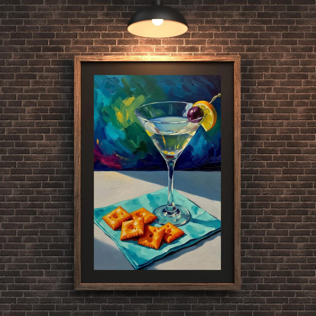 Martini Cocktail Print: Oil Painting Style on Satin Paper - AffinityArts 