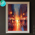 Rainy City Poster – Abstract Urban Wall Art Print, Modern Cityscape Decor - AffinityArts 