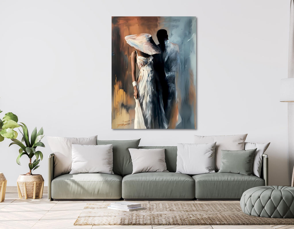 Abstract Couple Canvas Art: Romantic Bedroom Wall Decor AffinityArts