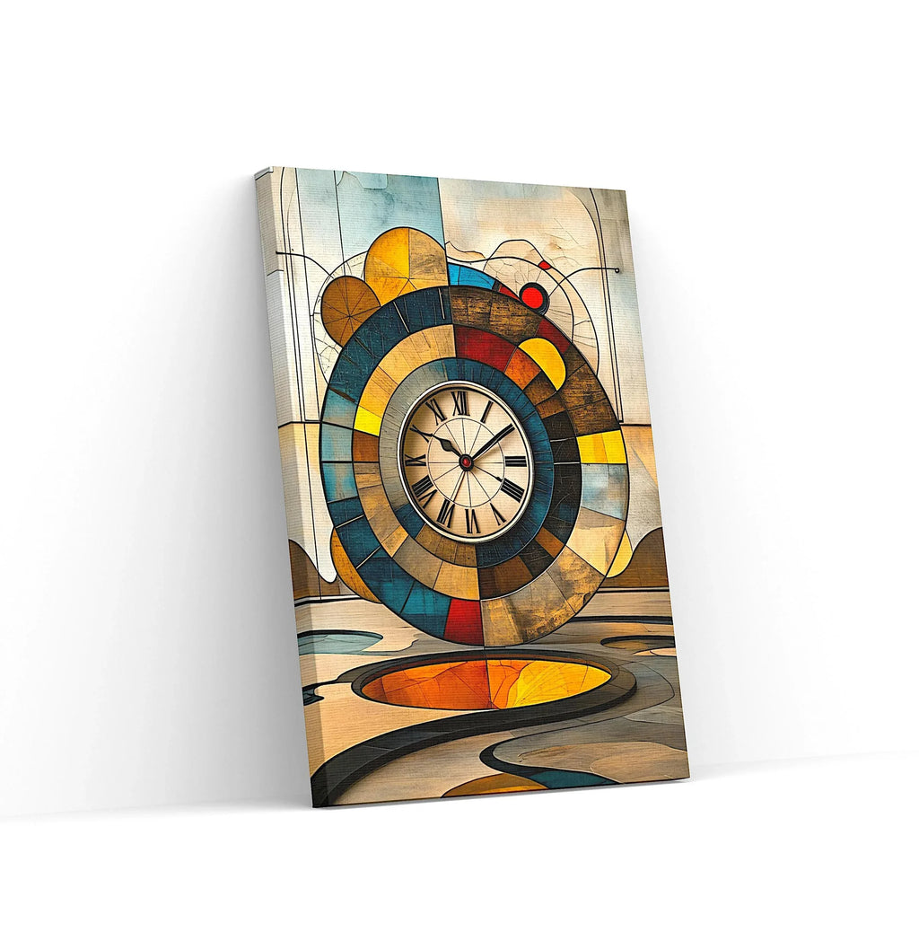 Abstract Wall Clock Art Print: Geometric Surrealist Decor, Modern Minimalist Artwork - AffinityArts 
