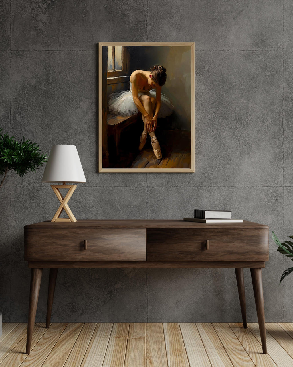Ballerina Painting: Elegant Ballet Dancer Canvas Art or Satin Poster AffinityArts
