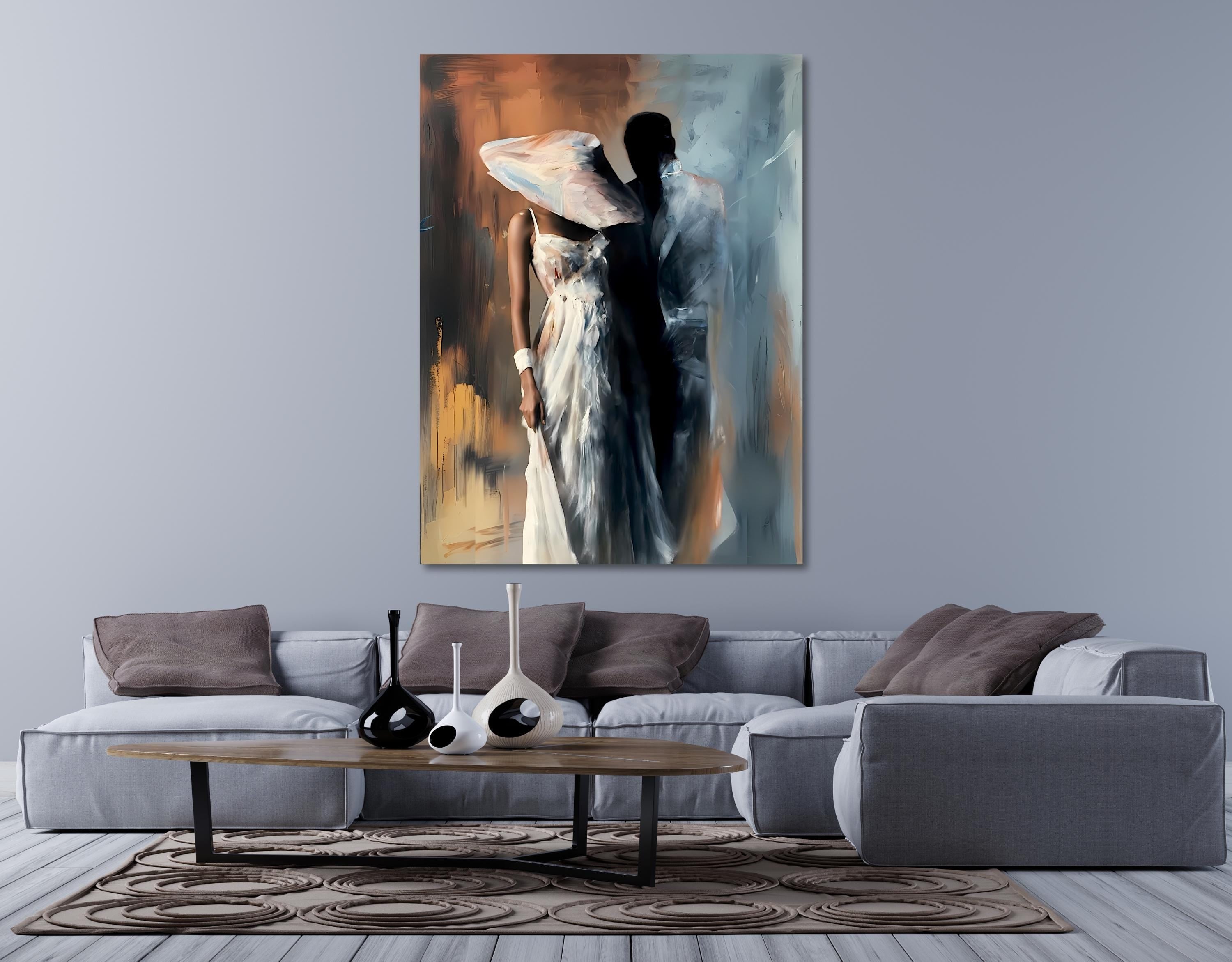 Abstract Couple Canvas Art: Romantic Bedroom Wall Decor AffinityArts