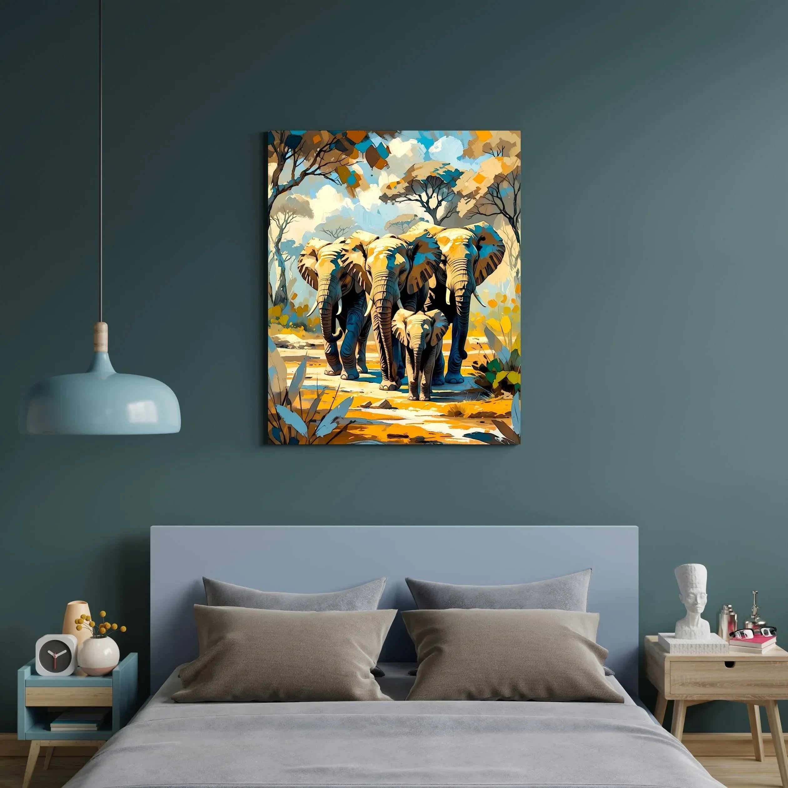 Elephant Family Canvas Print: African Safari Wall Art - AffinityArts 