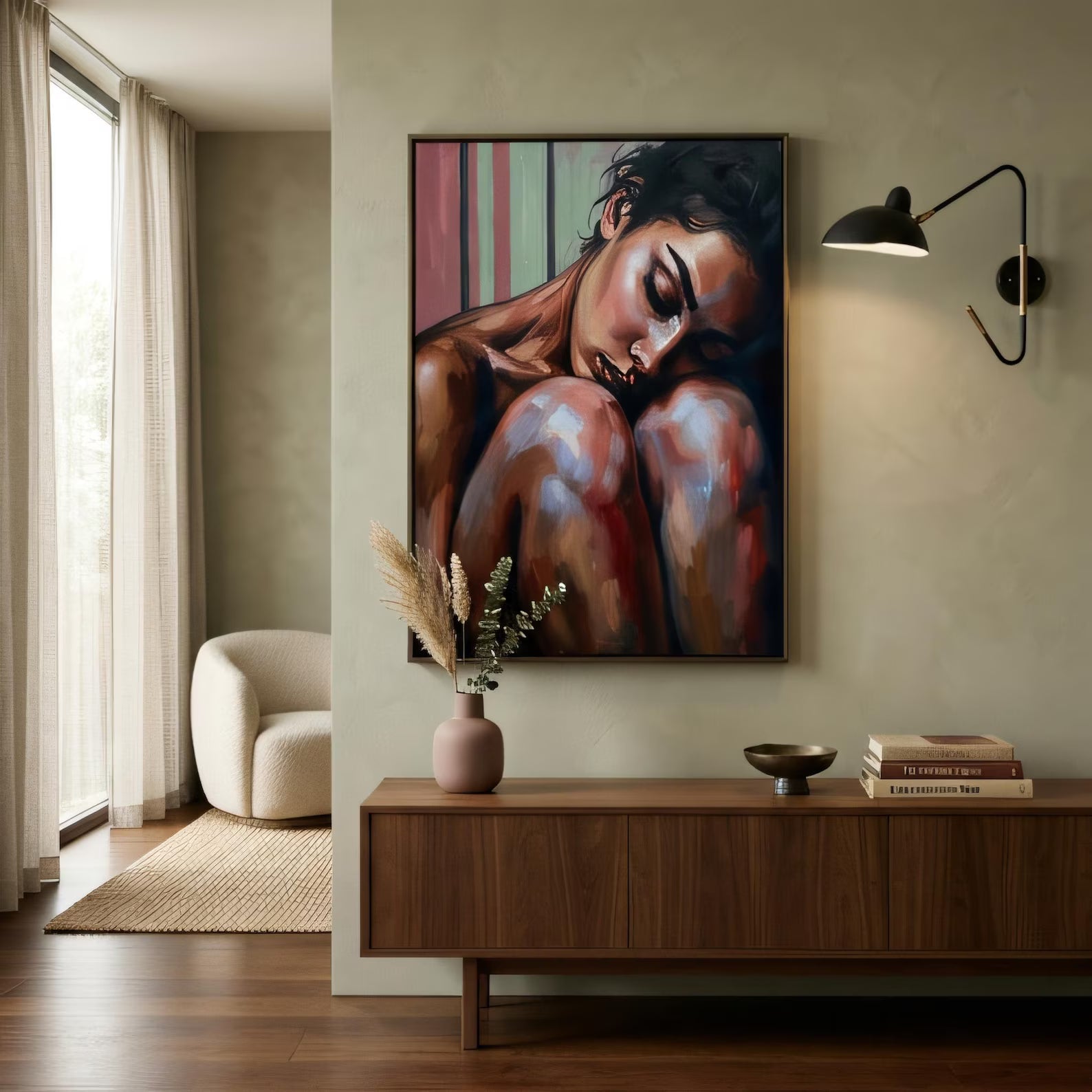 Figurative Art Prints Woman Portrait | Expressive Impressionism | Bedroom Living Room Wall Decor Digital Prints AffinityArts