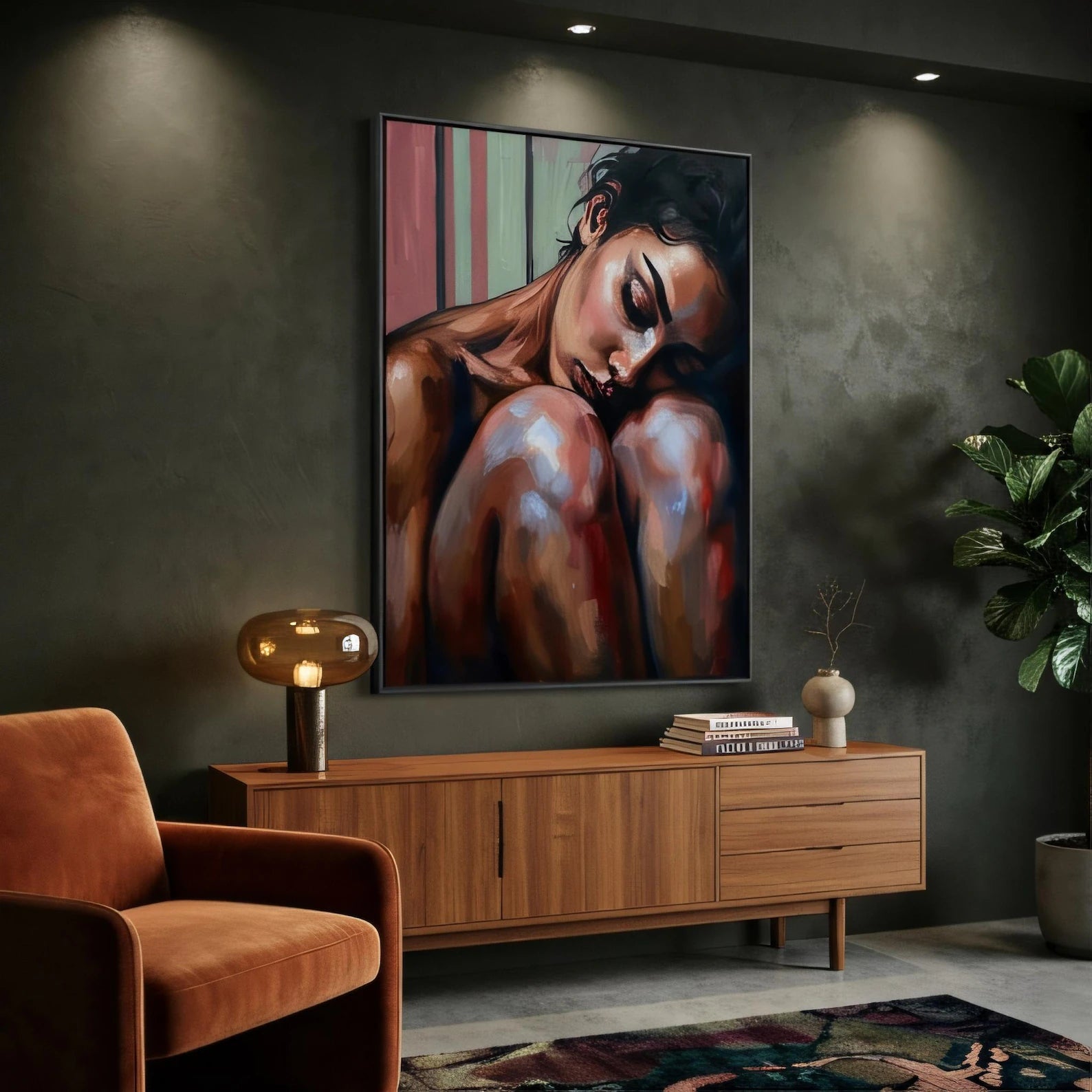 Figurative Art Prints Woman Portrait | Expressive Impressionism | Bedroom Living Room Wall Decor Digital Prints AffinityArts