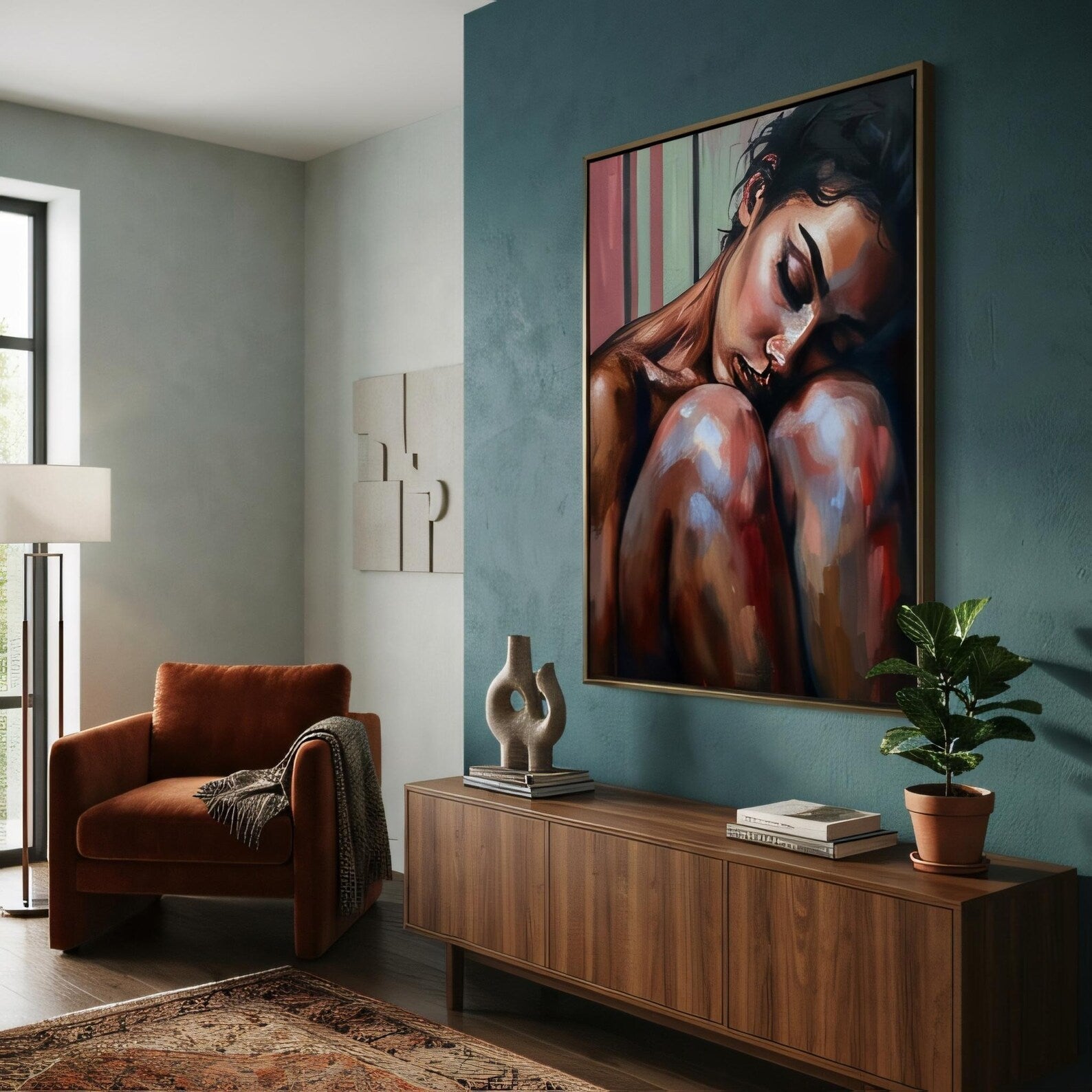 Figurative Art Prints Woman Portrait | Expressive Impressionism | Bedroom Living Room Wall Decor Digital Prints AffinityArts