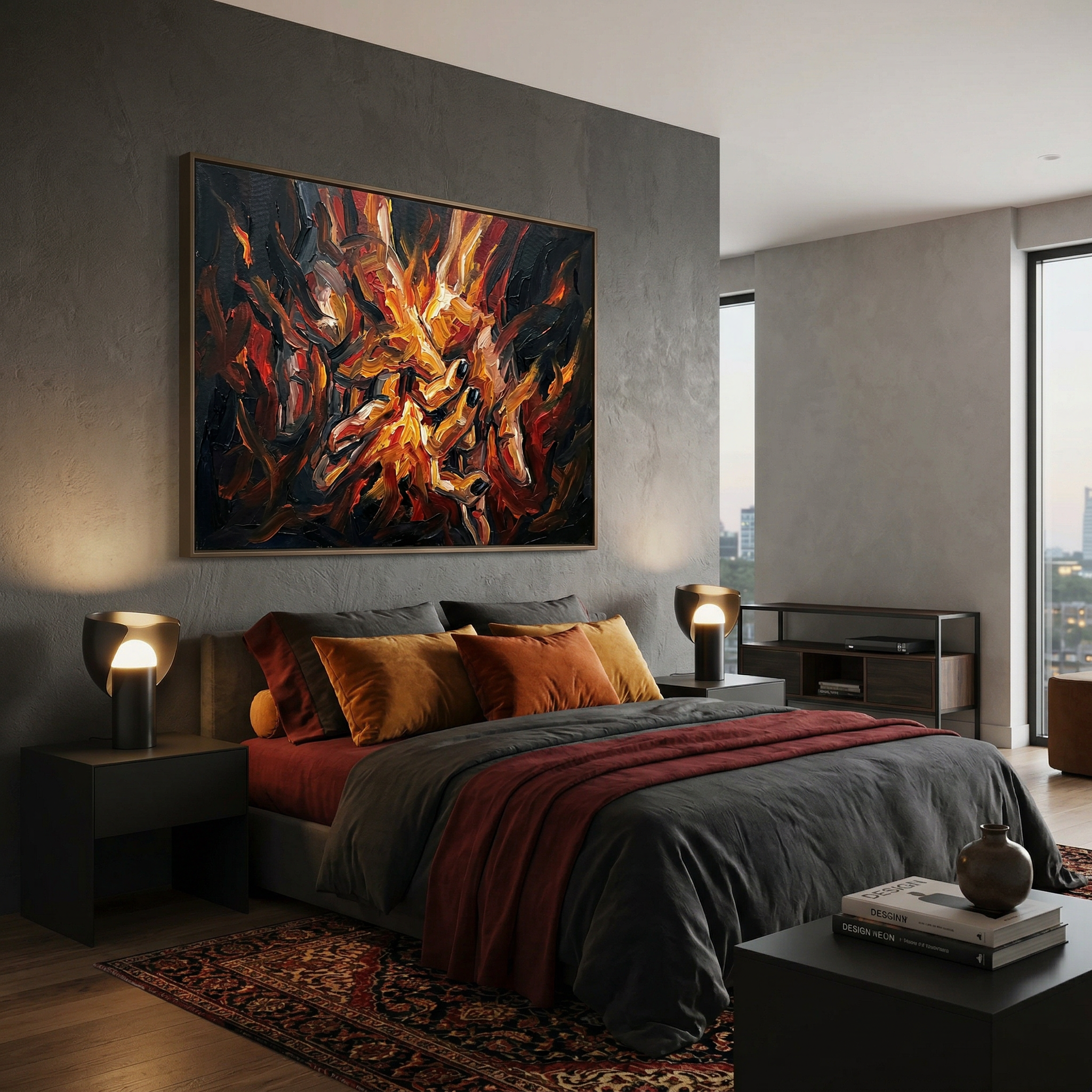 Hands Wall Art Canvas – Abstract Couple Hands, Romantic Bedroom Wall Decor, Love Connection Painting AffinityArts