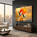 Crane Canvas Print: Japanese Sunset Bird Art, Zen Nature Decor AffinityArts