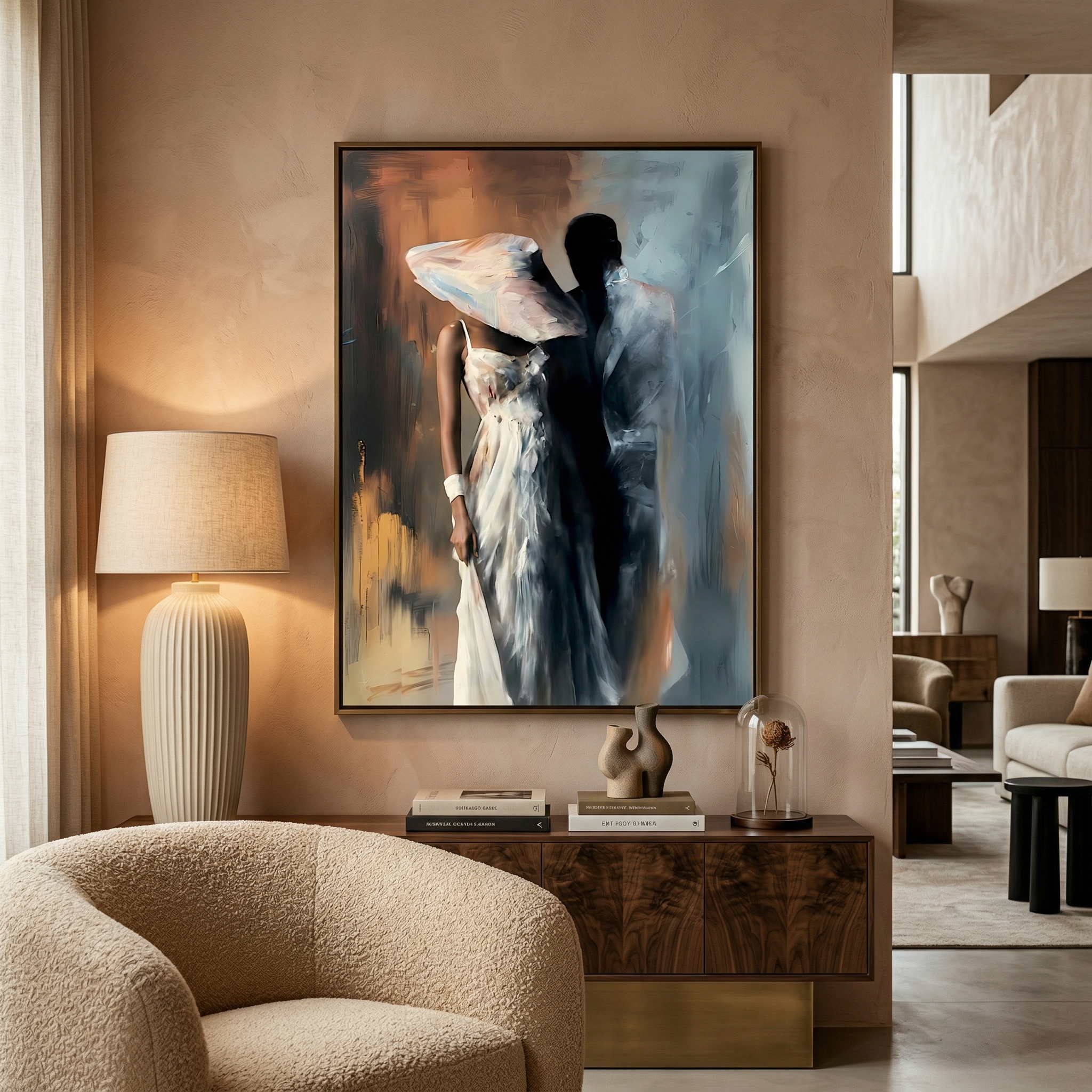 Abstract Couple Canvas Art: Romantic Bedroom Wall Decor AffinityArts